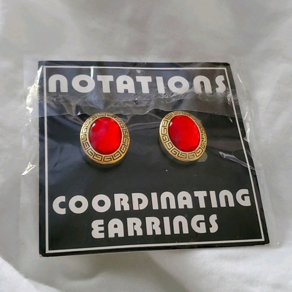 Notations Jewelry - New Notations Red Clip On Earrings
